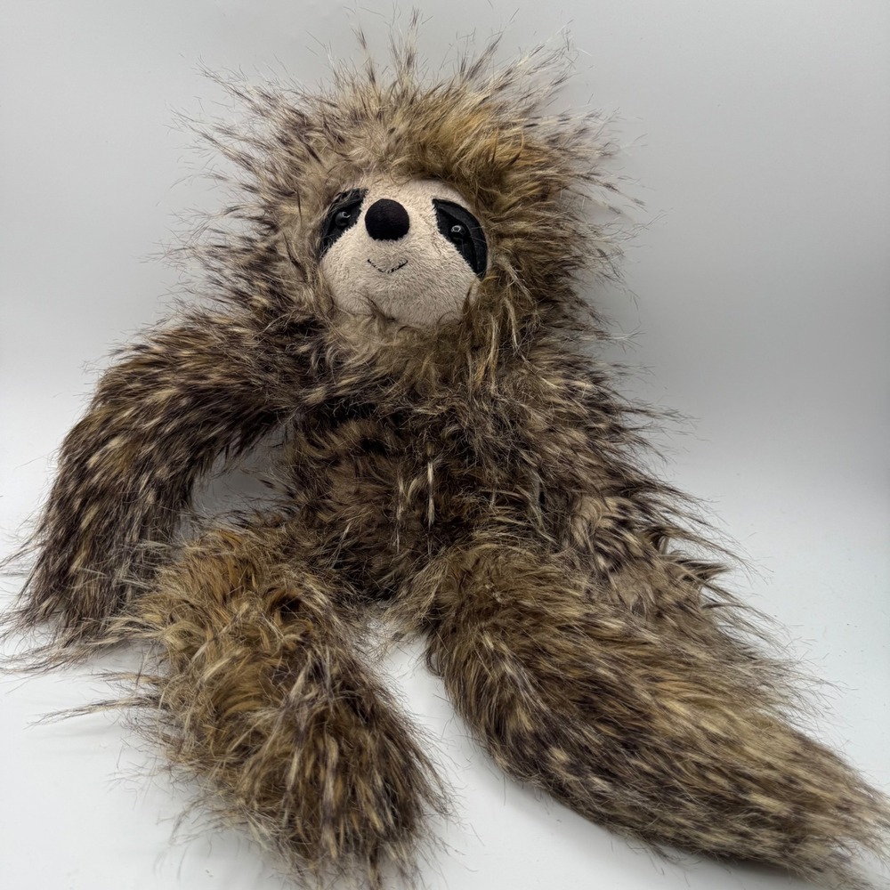 Jellycat London Cyril Sloth Brown Shaggy Long Fur Plush Stuffed Animal 16 inch